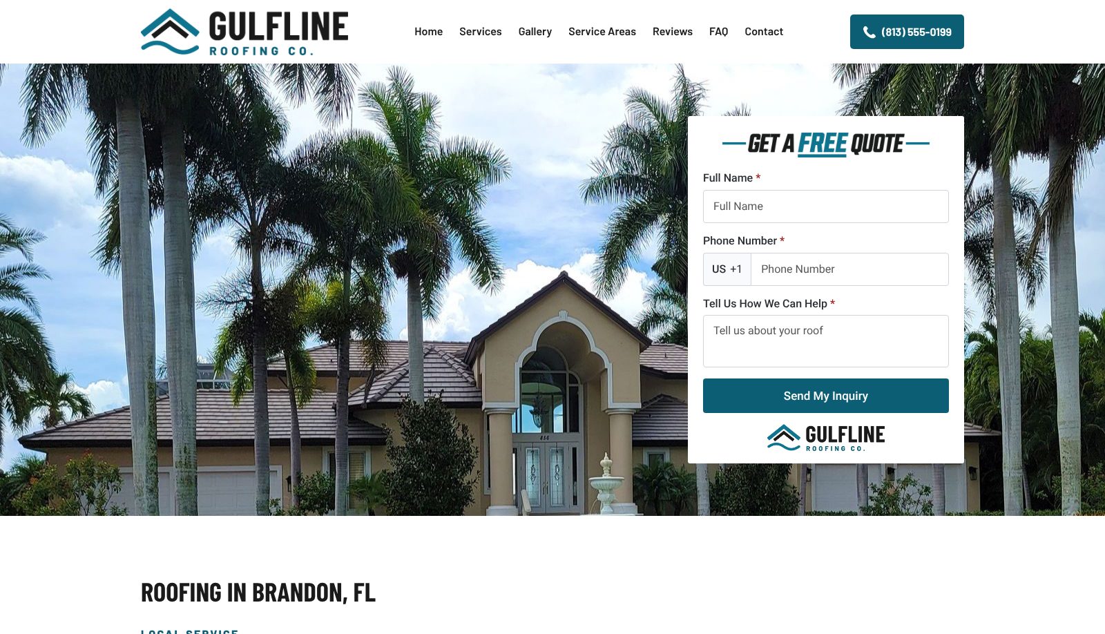 Concept town page: Roofing in Brandon, FL